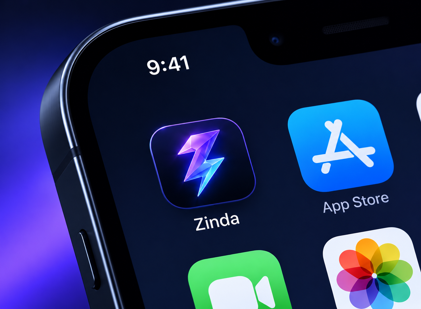 Zinda app icon on a phone home screen